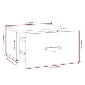 vidaXL Väggmonterade sängbord 2 st vit 40x29,5x22 cm - Bild 10