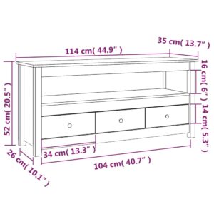 vidaXL Tv-bänk grå 114x35x52 cm massiv furu - Bild 10