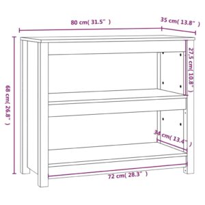 vidaXL Bokhylla honungsbrun 80x35x68 cm massiv furu - Bild 8