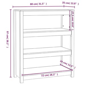 vidaXL Bokhylla honungsbrun 80x35x97 cm massiv furu - Bild 8