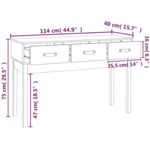 vidaXL Konsolbord svart 114x40x75 cm massiv furu - Bild 9