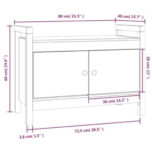 vidaXL Skobänk 80x40x60 cm massiv furu - Bild 10