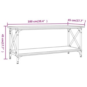 vidaXL Soffbord brun ek 100x45x45 cm konstruerat trä och järn - Bild 8