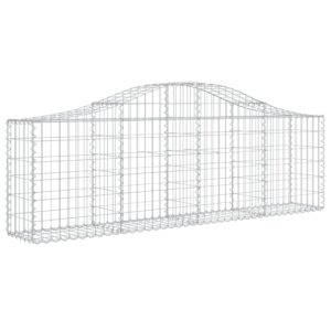 vidaXL Gabion bågformad 2 st 200x30x60/80 cm galvaniserat järn - Bild 3