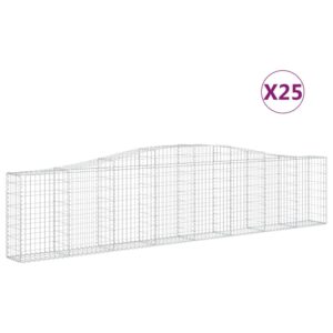 vidaXL Gabioner bågformade 25 st 400x30x80/100 cm galvaniserat järn - Bild 2