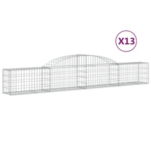 vidaXL Gabion bågformad 13 st 300x30x40/60 cm galvaniserat järn - Bild 2