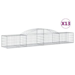 vidaXL Gabion bågformad 13 st 300x50x40/60 cm galvaniserat järn - Bild 2