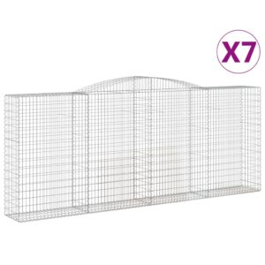 vidaXL Gabion bågformad 7 st 400x50x160/180 cm galvaniserat järn - Bild 2