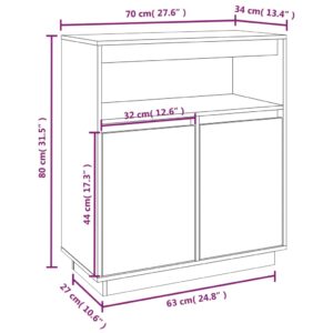 vidaXL Skåp grå 70x34x80 cm massiv furu - Bild 10