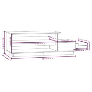 vidaXL Soffbord 120x50x40,5 cm massiv furu - Bild 9