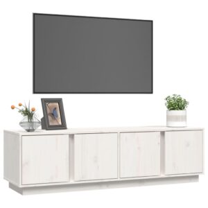 vidaXL Tv-bänk vit 140x40x40 cm massiv furu - Bild 4