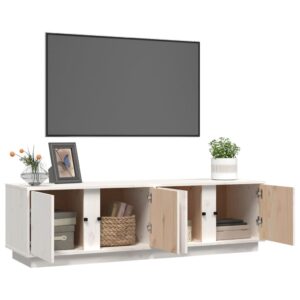 vidaXL Tv-bänk vit 140x40x40 cm massiv furu - Bild 5