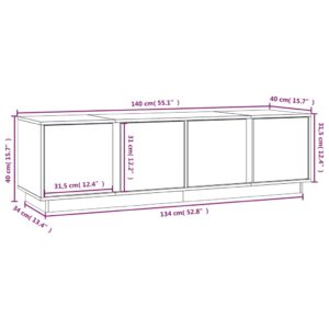 vidaXL Tv-bänk vit 140x40x40 cm massiv furu - Bild 10