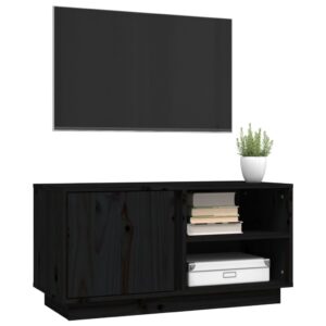 vidaXL Tv-bänk svart 80x35x40,5 cm massiv furu - Bild 4