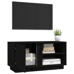 vidaXL Tv-bänk svart 80x35x40,5 cm massiv furu - Bild 5