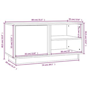 vidaXL Tv-bänk svart 80x35x40,5 cm massiv furu - Bild 11