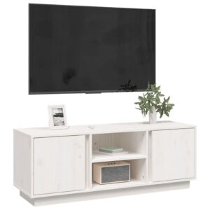 vidaXL Tv-bänk vit 110x35x40,5 cm massiv furu - Bild 4