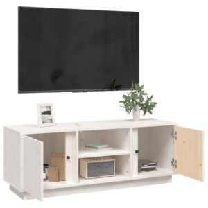 vidaXL Tv-bänk vit 110x35x40,5 cm massiv furu - Bild 5