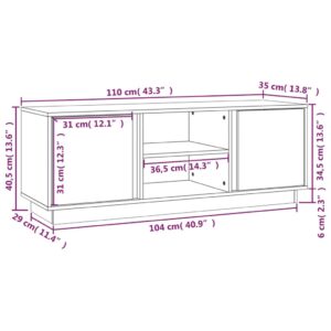 vidaXL Tv-bänk vit 110x35x40,5 cm massiv furu - Bild 10