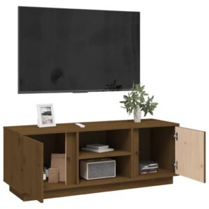 vidaXL Tv-bänk honungsbrun 110x35x40,5 cm massiv furu - Bild 5