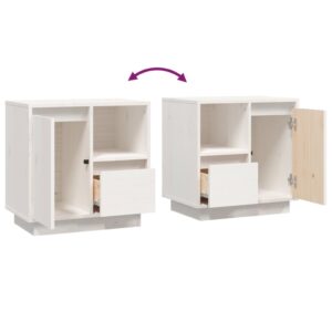 vidaXL Sängbord 2 st vit 50x34x50 cm massivt furuträ - Bild 10