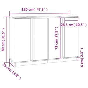 vidaXL Skåp grå 120x35x80 cm massiv furu - Bild 10