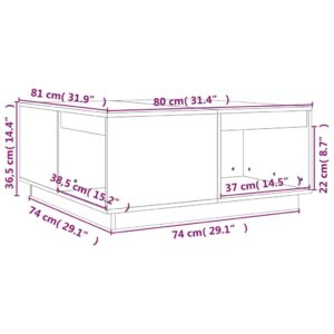 vidaXL Soffbord 80x81x36,5 cm massiv furu - Bild 8