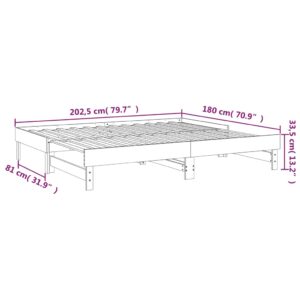 vidaXL Utdragbar dagbädd honungsbrun 2x(90x200) cm massiv furu - Bild 12