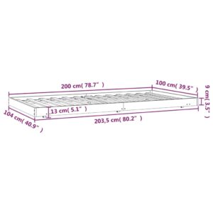 vidaXL Sängram vit 100x200 cm massiv furu - Bild 9