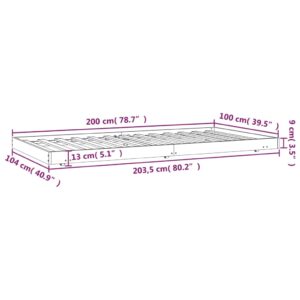 vidaXL Sängram honungsbrun 100x200 cm massiv furu - Bild 9