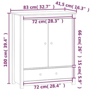 vidaXL Vitrinskåp honungsbrun 83x41,5x100 cm massiv furu - Bild 9