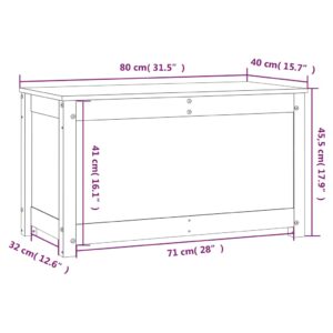 vidaXL Förvaringslåda vit 80x40x45,5 cm massiv furu - Bild 10