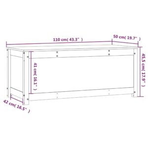 vidaXL Förvaringslåda vit 110x50x45,5 cm massiv furu - Bild 10