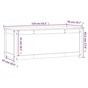 vidaXL Förvaringslåda svart 110x50x45,5 cm massiv furu - Bild 10