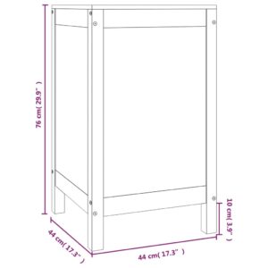 vidaXL Tvättkorg grå 44x44x76 cm massiv furu - Bild 10