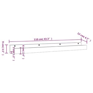 vidaXL Väggskåp 2 st honungsbrun 110x12x9 cm massiv furu - Bild 9