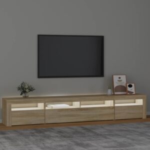 vidaXL Tv-bänk med LED-belysning sonoma ek 240x35x40 cm - Bild 3