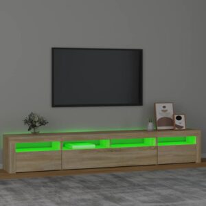 vidaXL Tv-bänk med LED-belysning sonoma ek 240x35x40 cm - Bild 4