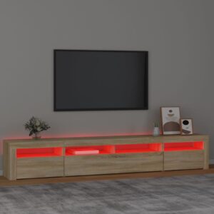 vidaXL Tv-bänk med LED-belysning sonoma ek 240x35x40 cm - Bild 5