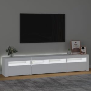 vidaXL Tv-bänk med LED-belysning vit 210x35x40 cm - Bild 3