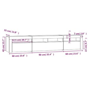 vidaXL Tv-bänk med LED-belysning vit 210x35x40 cm - Bild 12