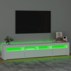 vidaXL Tv-bänk med LED-belysning vit 210x35x40 cm - Bild 4