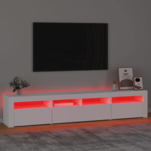 vidaXL Tv-bänk med LED-belysning vit 210x35x40 cm - Bild 5