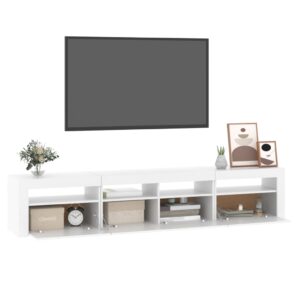 vidaXL Tv-bänk med LED-belysning vit 210x35x40 cm - Bild 6