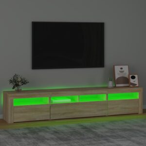 vidaXL Tv-bänk med LED-belysning sonoma ek 210x35x40 cm - Bild 4