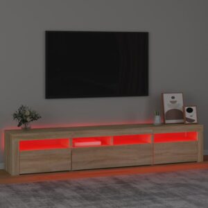 vidaXL Tv-bänk med LED-belysning sonoma ek 210x35x40 cm - Bild 5