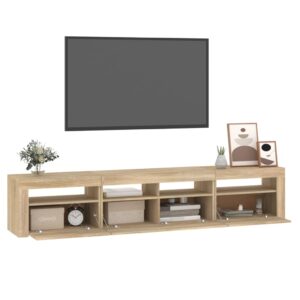 vidaXL Tv-bänk med LED-belysning sonoma ek 210x35x40 cm - Bild 6