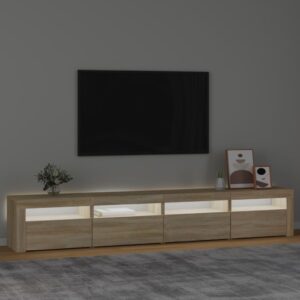 vidaXL Tv-bänk med LED-belysning sonoma ek 240x35x40 cm - Bild 3