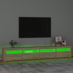 vidaXL Tv-bänk med LED-belysning sonoma ek 240x35x40 cm - Bild 4