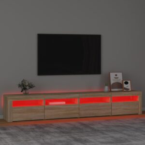 vidaXL Tv-bänk med LED-belysning sonoma ek 240x35x40 cm - Bild 5